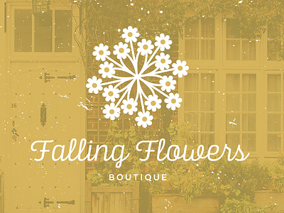 Falling Flowers branding design flora logo vintage