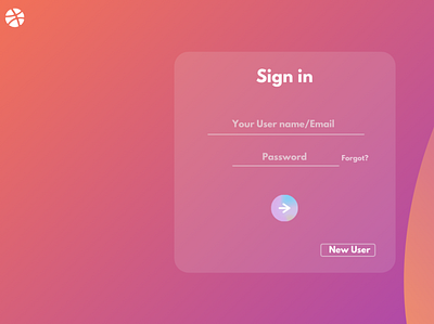 Pink and Orange Gradient Graphic Artist Website challenge daily ui sign in