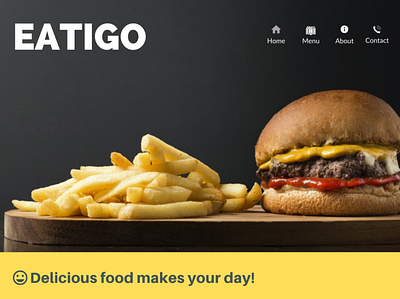 Landing page of eatigo burger challenge daily ui 003 dailyui design dribbble food homepage landingpage menu modern