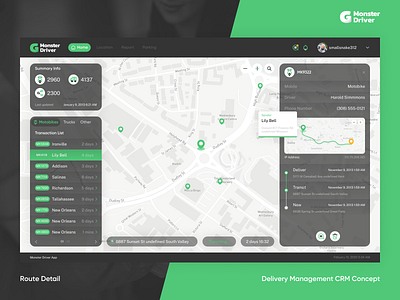 Monster Driver - Delivery Management CRM Concept