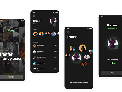 Weezi - Social Wallet Concept app concept mobile wallet transfer