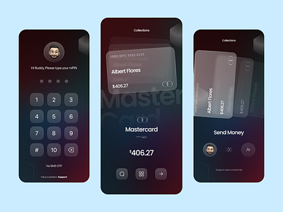 Hexagon - Wallet Concept app concept dark mode fintect wallet