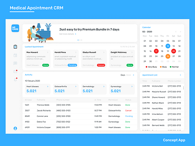 Medical Apointment CRM Concept app concept medical