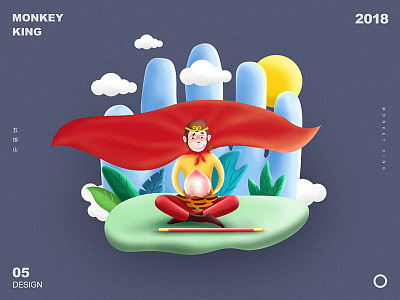 Monkey King design illustration king monkey