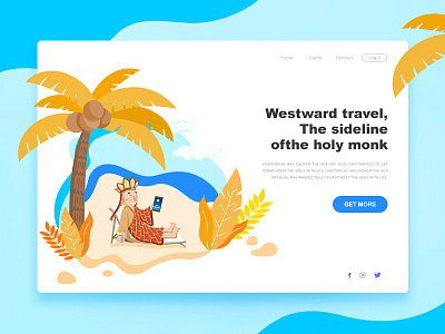 Westward travel illustrations photoshop ui