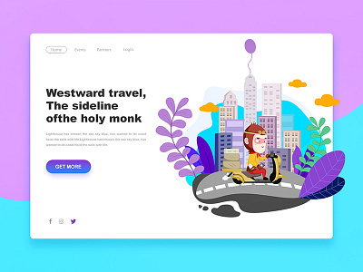 Westward travel-3 illustrations photoshop ui web