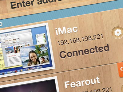 UI Design interface iphone mac ui vnc wood