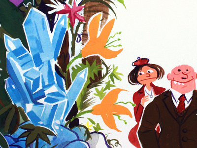 Adventure Group detail adventure cartoon gouache painting pulp watercolor