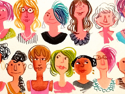 Sketchbook Faces gouache painting sketchbook watercolor women