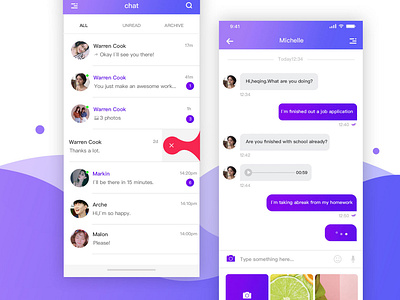 Chat interface design app design ui