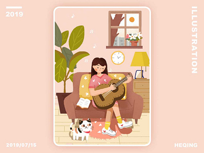 Music time design dribbble illustration ui