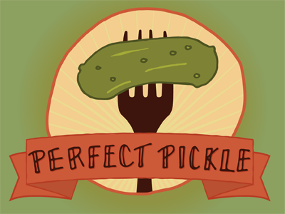 Perfect Pickle blog logo pickle ribbon