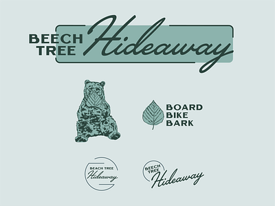 Beech Tree Hideaway bear beech tree branding design illustration leaf logo mountains rental vacation