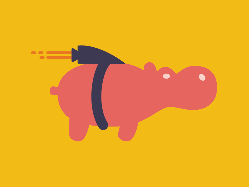 Super Hippo jetpack super icon mark logo hippo