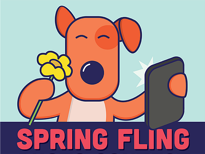 Spring Dog Selfie ad dog graphic illustration phone rescue selfie social spring