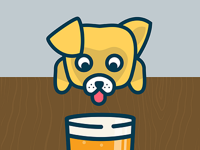 A pint and a pup beer craft dog illustration pint pup puppy thirsty wood