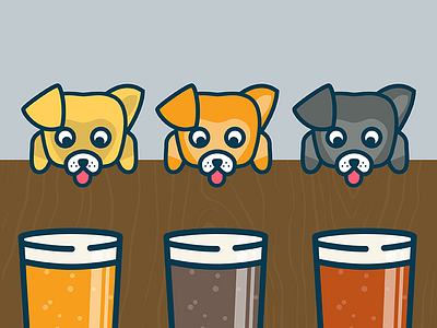 Pints and pups beer dog illustration pint pup puppy thirsty wood