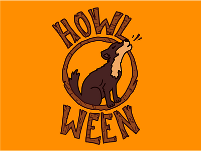 Howloween dog halloween illustration lettering october pattern