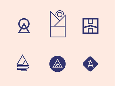 Logo Ideas branding design home ideas logo mountain moving relocating shapes triangle upward vector