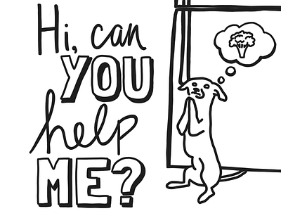 Hi, can you help me? broccoli daily dailydrawing dog illustration