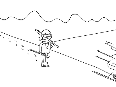 I don’t know how to ski daily fail illustration procreate sketch ski