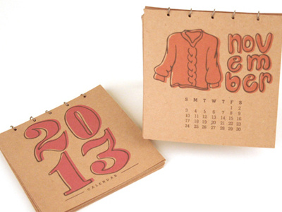 Calendar calendar hand type sweater typography