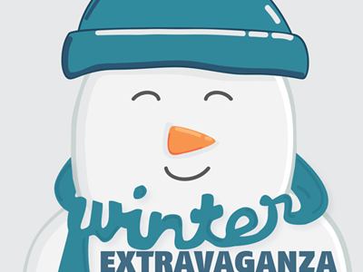 Winter Extravaganza hand lettering illustration scarf snowman winter