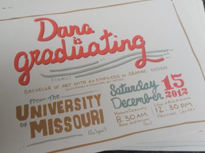 Grad Announcements graduation hand lettering print