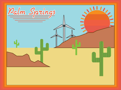 Palmsprings desert postcard poster spring summerheat vacationtime