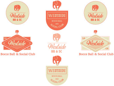 Westside Bocce Ball & Social Club design illustrator logo