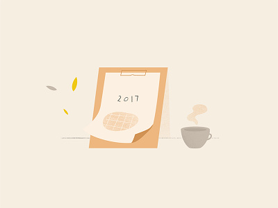 2017 calendar coffee freelance illustration tea