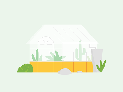Greenhouse flat greenhouse illustration plants vector