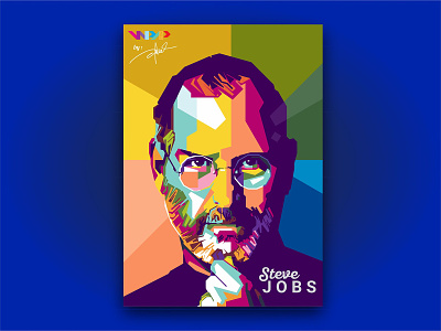 Steve Jobs artwork design illustration popart portrait wpap