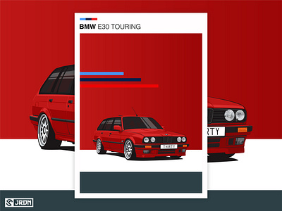 BMW E30 Touring bmwart carart carillustration digitalart e30touring illustration minimalist vector vectorart