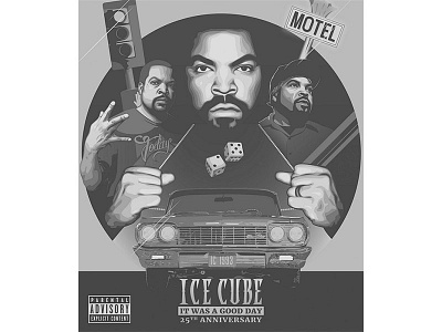 Talent house design entry for Ice Cube: It Was a Good Day coverdesign digital art icecube illustration