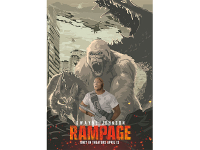 Rampage: Alternative Movie Poster digital art illustration movie poster rampage vector