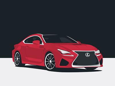 2019 Lexus RC F automotive design car club car illustration flat design illustration lexus luxury car minimalist vector art