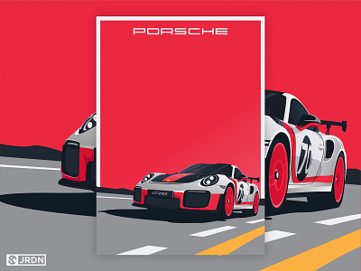 Porsche 911 GT2RS 911 automotive digital art gt2rs illustration minimalist porsche poster vector vector art