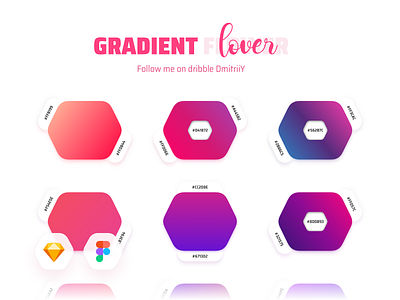 Gradient Flower collection of 45 gradients
