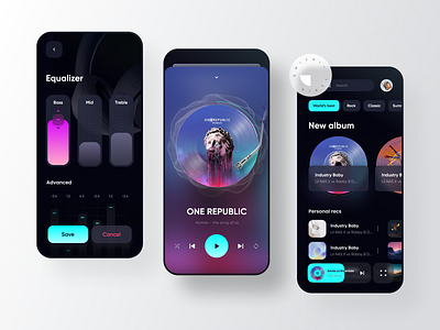 Music player mobile app app creative design listen mobile music player ui ux