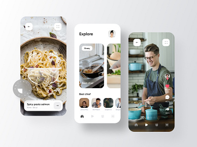 Cooking recipe mobile app app cooking creative delivery design eat food meal recipe scanner tiktok ui ux video