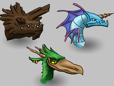 Dragon(?) Head Concepts bird concept dragon element