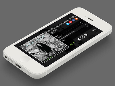 Music player design design landscape music phone player ui