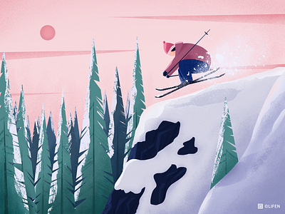 skiing illustration skiing winter