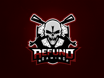 Refund Gaming team logo. brand identity esports logo illustration logo mascot logo mascot logos skull