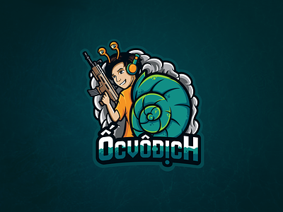 Ocvodich logo. brand identity design esports logo illustration logo mascot logo mascot logos pro player snail streamer