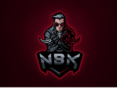 Natural Born Killers ( NBK ) Logo. brand identity design esports esports logo gaming illustration killer knife logo mascot logo