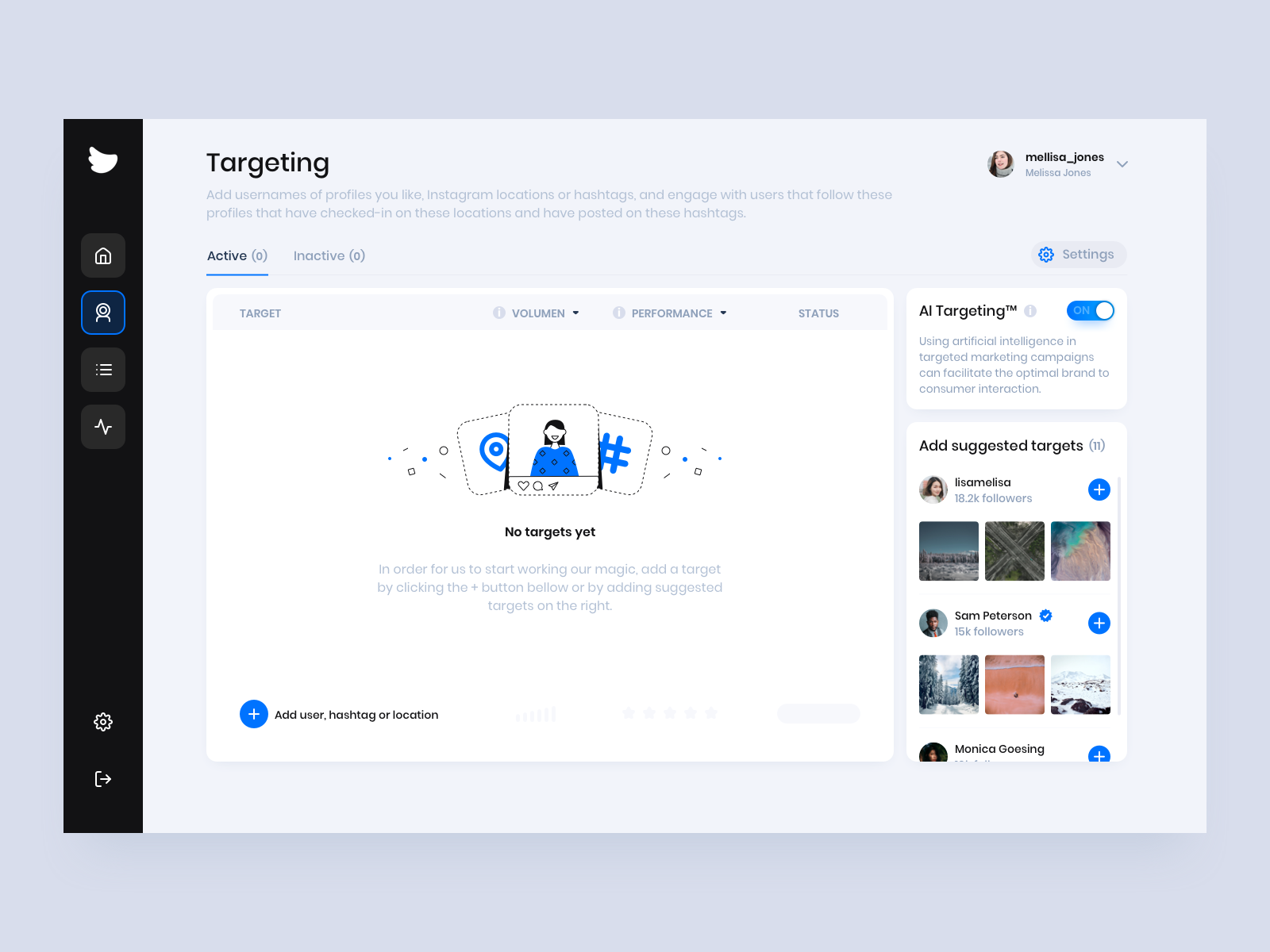 Flock Social - Targeting Dashboard by Jovana Peric Guduric for Devtech ...
