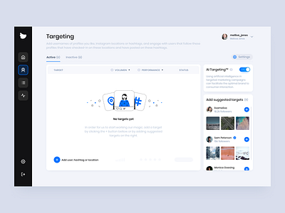 Flock Social - Targeting Dashboard business clean dashboad design illustration platform socialmedia ui user interface