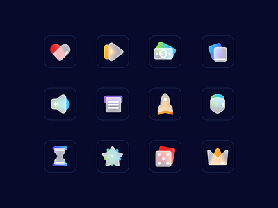 Rocketman icon set bright color gradient icon icons illustration vector